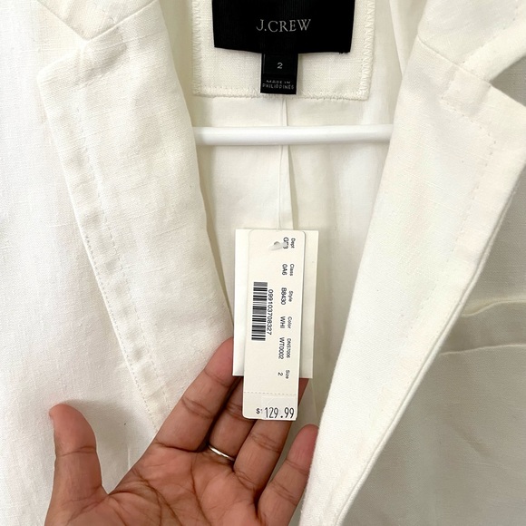 J.Crew White  100 % Linen Coat/Jacket - Brand New - Picture 2 of 4